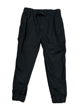 Black Cargo Pants Boys Size 4 Elastic Waist Cuffed Ankle 100% Cotton School